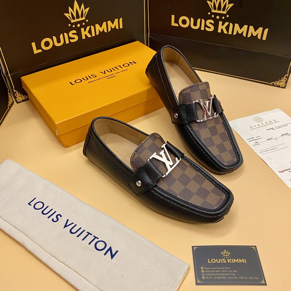 Giày nam đế bệt Louis Vuitton Caro nâu MC02 - LOUIS KIMMI STORE
